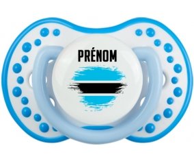 Drapeau effet pinceau Bostwana avec prénom Sucette LOVI Dynamic Blanc-bleu phosphorescente