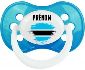 Drapeau effet pinceau Bostwana avec prénom Sucette Anatomique Cyan classique