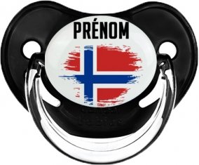 Drapeau effet pinceau Île Bouvet avec prénom Tétine Physiologique Noir classique
