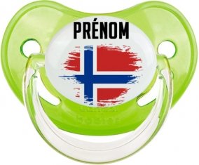 Drapeau effet pinceau Île Bouvet avec prénom Tétine Physiologique Vert classique