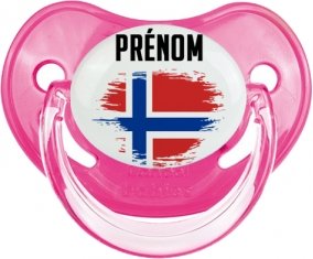 Drapeau effet pinceau Île Bouvet avec prénom Tétine Physiologique Rose classique