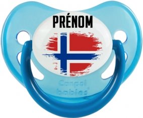 Drapeau effet pinceau Île Bouvet avec prénom Tétine Physiologique Bleue phosphorescente