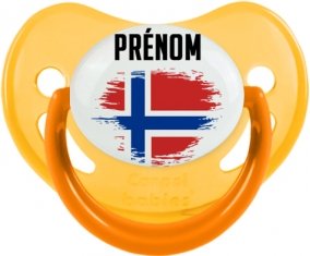 Drapeau effet pinceau Île Bouvet avec prénom Tétine Physiologique Jaune phosphorescente