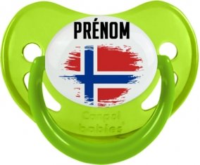 Drapeau effet pinceau Île Bouvet avec prénom Tétine Physiologique Vert phosphorescente