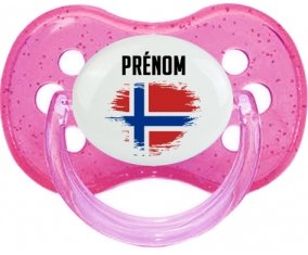 Drapeau effet pinceau Île Bouvet avec prénom Sucete Cerise Rose à paillette