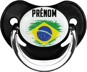 Drapeau effet pinceau Brésil avec prénom Sucete Physiologique Noir classique