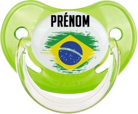 Drapeau effet pinceau Brésil avec prénom Sucete Physiologique Vert classique