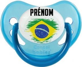 Drapeau effet pinceau Brésil avec prénom Sucete Physiologique Bleue phosphorescente