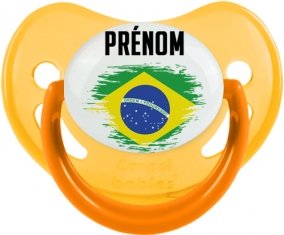 Drapeau effet pinceau Brésil avec prénom Sucete Physiologique Jaune phosphorescente
