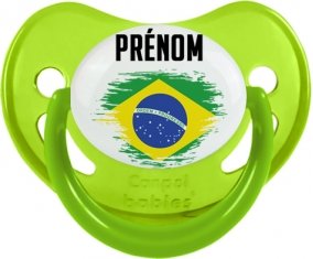 Drapeau effet pinceau Brésil avec prénom Sucete Physiologique Vert phosphorescente