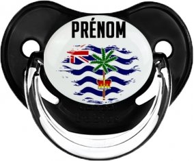 Drapeau effet pinceau Territoire britannique de l'océan Indien avec prénom Sucette Physiologique Noir classique