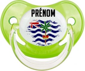 Drapeau effet pinceau Territoire britannique de l'océan Indien avec prénom Sucette Physiologique Vert classique