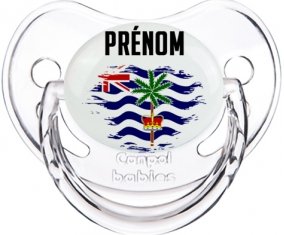 Drapeau effet pinceau Territoire britannique de l'océan Indien avec prénom Sucette Physiologique Transparent classique