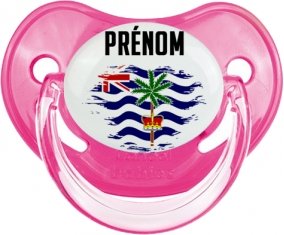 Drapeau effet pinceau Territoire britannique de l'océan Indien avec prénom Sucette Physiologique Rose classique