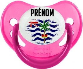Drapeau effet pinceau Territoire britannique de l'océan Indien avec prénom Sucette Physiologique Rose phosphorescente