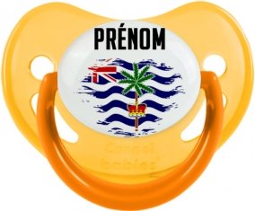 Drapeau effet pinceau Territoire britannique de l'océan Indien avec prénom Sucette Physiologique Jaune phosphorescente