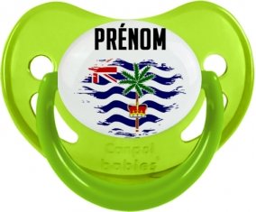Drapeau effet pinceau Territoire britannique de l'océan Indien avec prénom Sucette Physiologique Vert phosphorescente