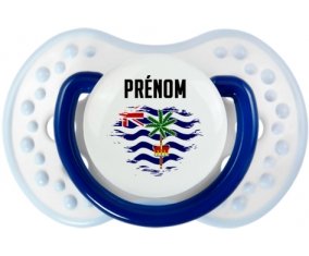 Drapeau effet pinceau Territoire britannique de l'océan Indien avec prénom Sucette LOVI Dynamic Marine-blanc-bleu classique