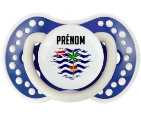 Drapeau effet pinceau Territoire britannique de l'océan Indien avec prénom Sucette LOVI Dynamic Bleu-marine phosphorescente