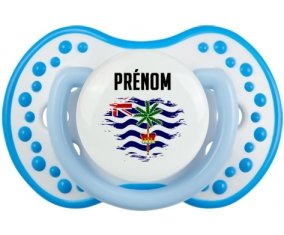 Drapeau effet pinceau Territoire britannique de l'océan Indien avec prénom Sucette LOVI Dynamic Blanc-bleu phosphorescente