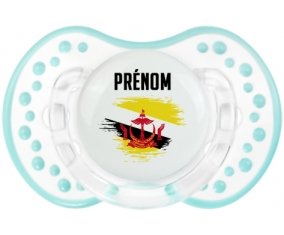 Drapeau effet pinceau Brunei Darussalam avec prénom Sucette LOVI Dynamic Retro-blanc-lagon classique