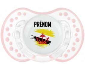 Drapeau effet pinceau Brunei Darussalam avec prénom Sucette LOVI Dynamic Retro-blanc-rose-tendre classique