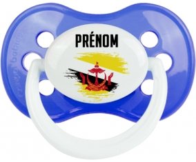Drapeau effet pinceau Brunei Darussalam avec prénom : Sucette Anatomique personnalisée