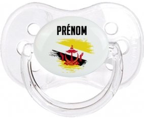Drapeau effet pinceau Brunei Darussalam avec prénom Tétine Cerise Transparent classique