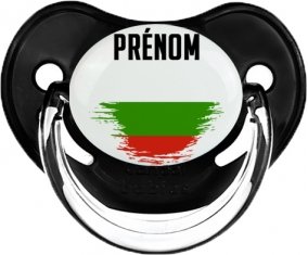 Drapeau effet pinceau Bulgarie avec prénom Tétine Physiologique Noir classique