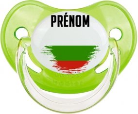 Drapeau effet pinceau Bulgarie avec prénom Tétine Physiologique Vert classique