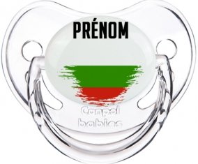 Drapeau effet pinceau Bulgarie avec prénom Tétine Physiologique Transparent classique