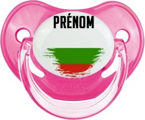 Drapeau effet pinceau Bulgarie avec prénom Tétine Physiologique Rose classique