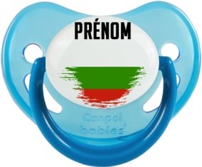 Drapeau effet pinceau Bulgarie avec prénom Tétine Physiologique Bleue phosphorescente