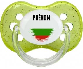 Drapeau effet pinceau Bulgarie avec prénom Sucete Cerise Vert à paillette