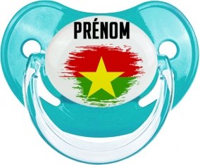 Drapeau effet pinceau Burkina Faso avec prénom : Sucette Physiologique personnalisée