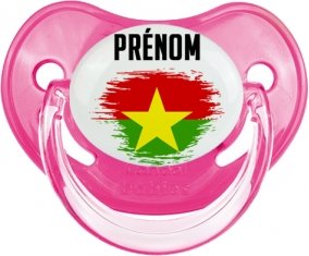 Drapeau effet pinceau Burkina Faso avec prénom Sucete Physiologique Rose classique