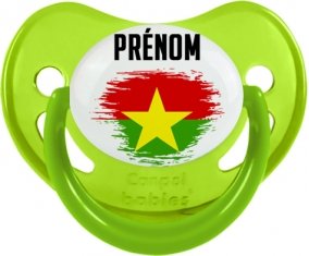 Drapeau effet pinceau Burkina Faso avec prénom Sucete Physiologique Vert phosphorescente