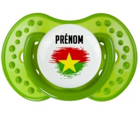 Drapeau effet pinceau Burkina Faso avec prénom Tétine LOVI Dynamic Vert classique