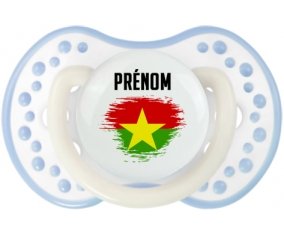 Drapeau effet pinceau Burkina Faso avec prénom Tétine LOVI Dynamic Blanc-cyan classique