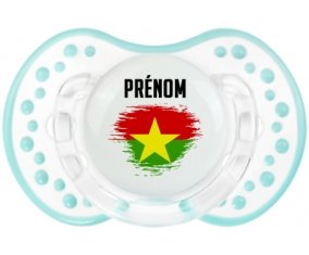 Drapeau effet pinceau Burkina Faso avec prénom Tétine LOVI Dynamic Retro-blanc-lagon classique