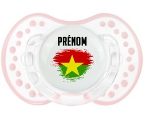 Drapeau effet pinceau Burkina Faso avec prénom Tétine LOVI Dynamic Retro-blanc-rose-tendre classique