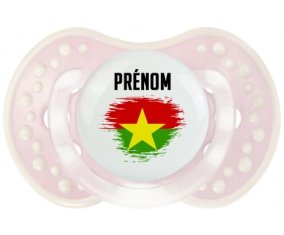 Drapeau effet pinceau Burkina Faso avec prénom Tétine LOVI Dynamic Retro-rose-tendre classique