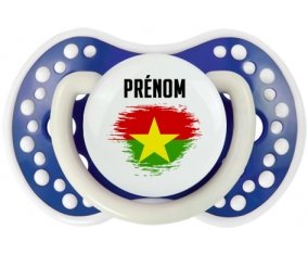 Drapeau effet pinceau Burkina Faso avec prénom Tétine LOVI Dynamic Bleu-marine phosphorescente