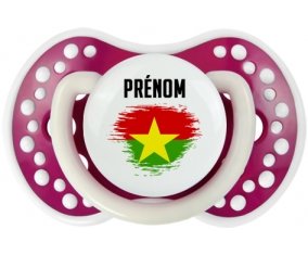Drapeau effet pinceau Burkina Faso avec prénom Tétine LOVI Dynamic Fuchsia phosphorescente