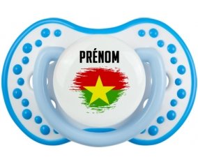 Drapeau effet pinceau Burkina Faso avec prénom Tétine LOVI Dynamic Blanc-bleu phosphorescente