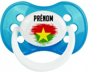 Drapeau effet pinceau Burkina Faso avec prénom Sucette Anatomique Cyan classique