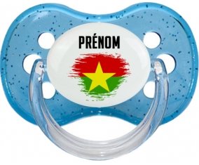 Drapeau effet pinceau Burkina Faso avec prénom : Sucette Cerise personnalisée