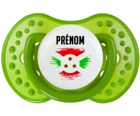 Drapeau effet pinceau Burundi avec prénom : Sucette LOVI Dynamic personnalisée