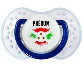 Drapeau effet pinceau Burundi avec prénom Sucette LOVI Dynamic Marine-blanc-bleu classique