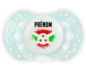 Drapeau effet pinceau Burundi avec prénom Sucette LOVI Dynamic Retro-turquoise-lagon classique
